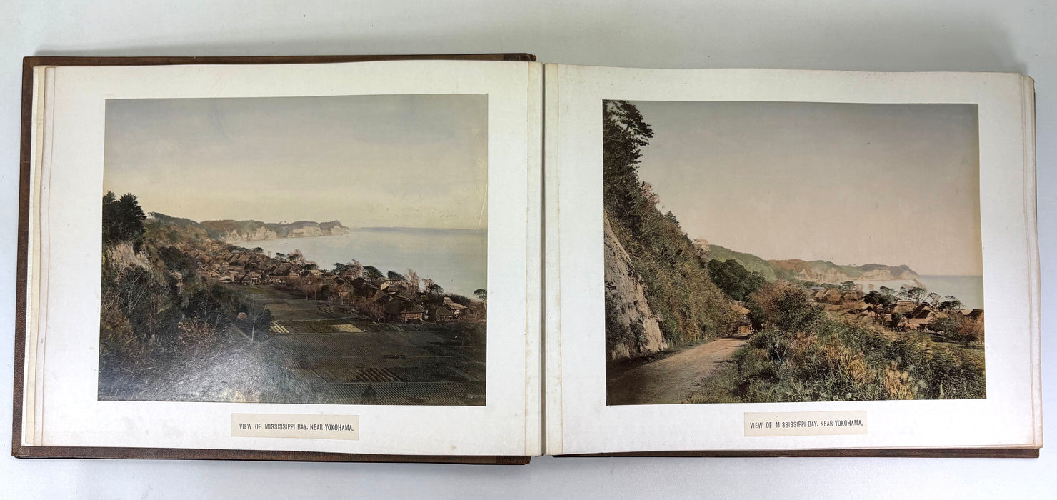 Vintage 19th Century Japanese Photo Album with Hand Tinted Albumen Prints, Studio of Kusakabe Kimbei