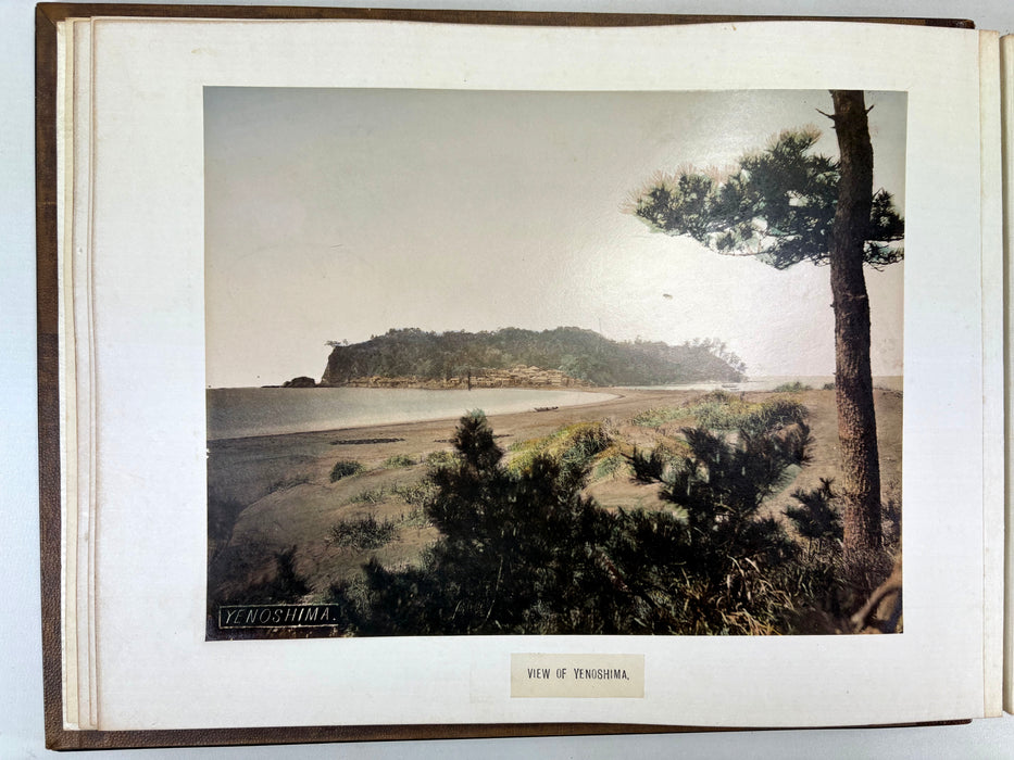Vintage 19th Century Japanese Photo Album with Hand Tinted Albumen Prints, Studio of Kusakabe Kimbei
