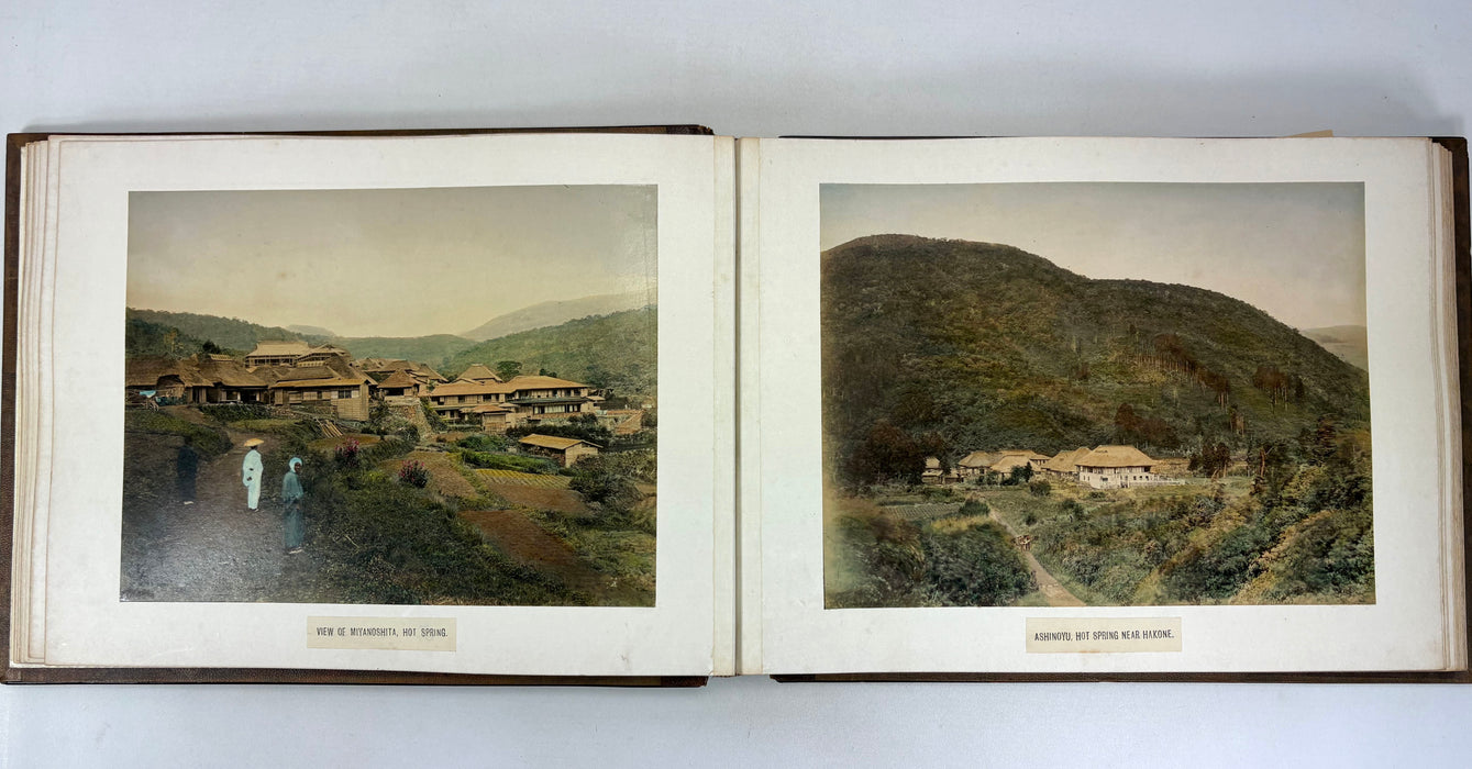 Vintage 19th Century Japanese Photo Album with Hand Tinted Albumen Prints, Studio of Kusakabe Kimbei