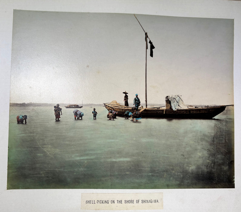 Vintage 19th Century Japanese Photo Album with Hand Tinted Albumen Prints, Studio of Kusakabe Kimbei