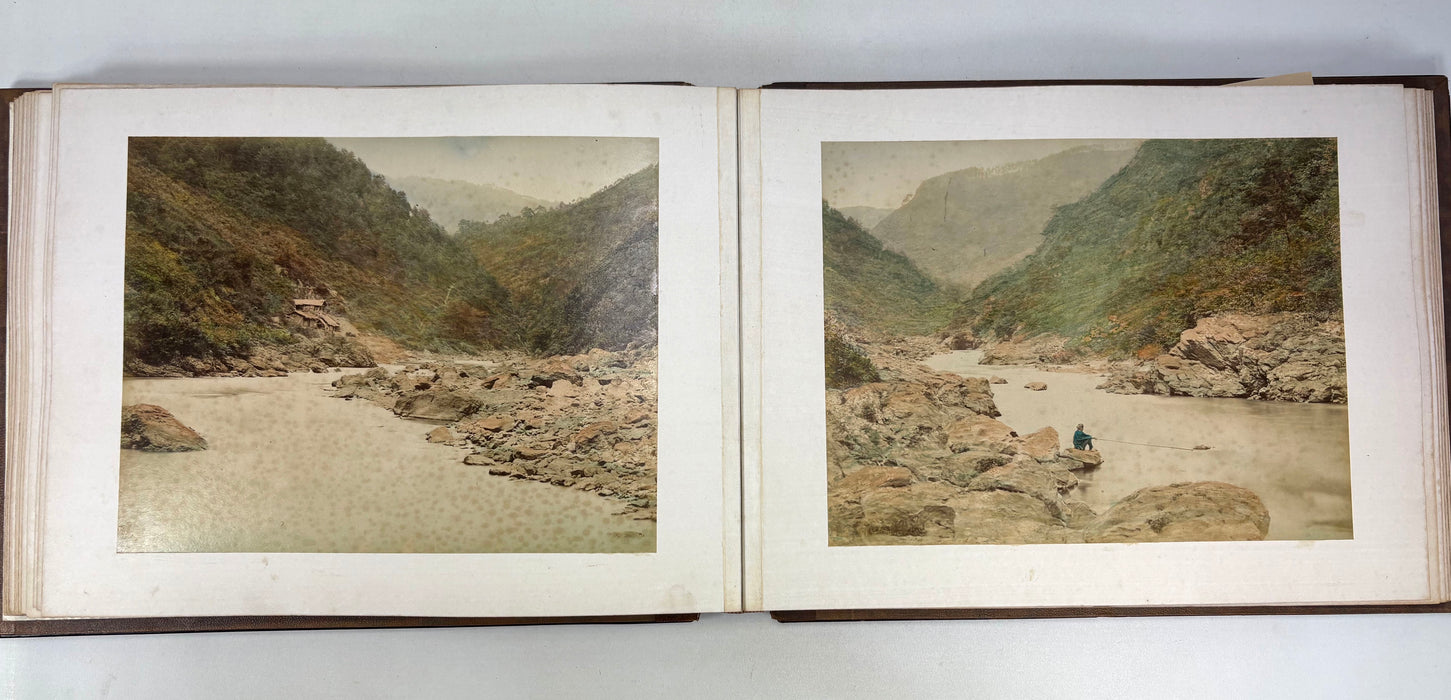Vintage 19th Century Japanese Photo Album with Hand Tinted Albumen Prints, Studio of Kusakabe Kimbei