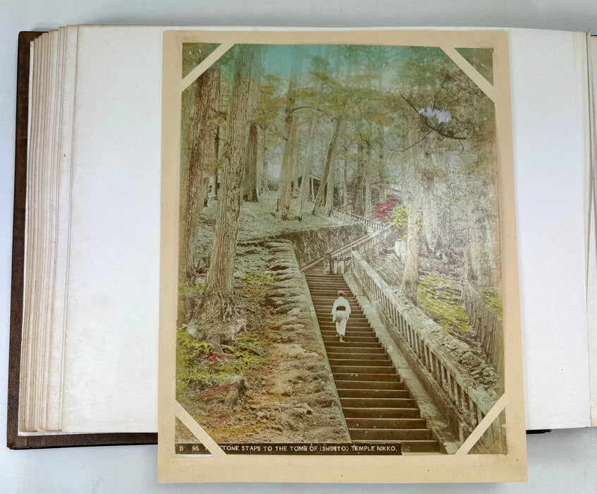 Vintage 19th Century Japanese Photo Album with Hand Tinted Albumen Prints, Studio of Kusakabe Kimbei