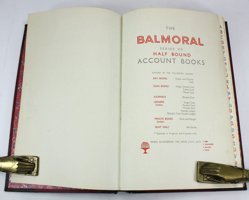 Vintage Accounts Ledger Book, Large size 33.5cm. Near fine condition. Unused.