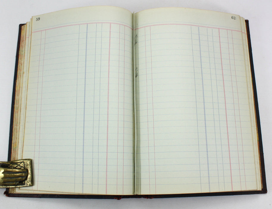 Vintage Accounts Ledger Book, Medium size 24cm. Largely Unused.