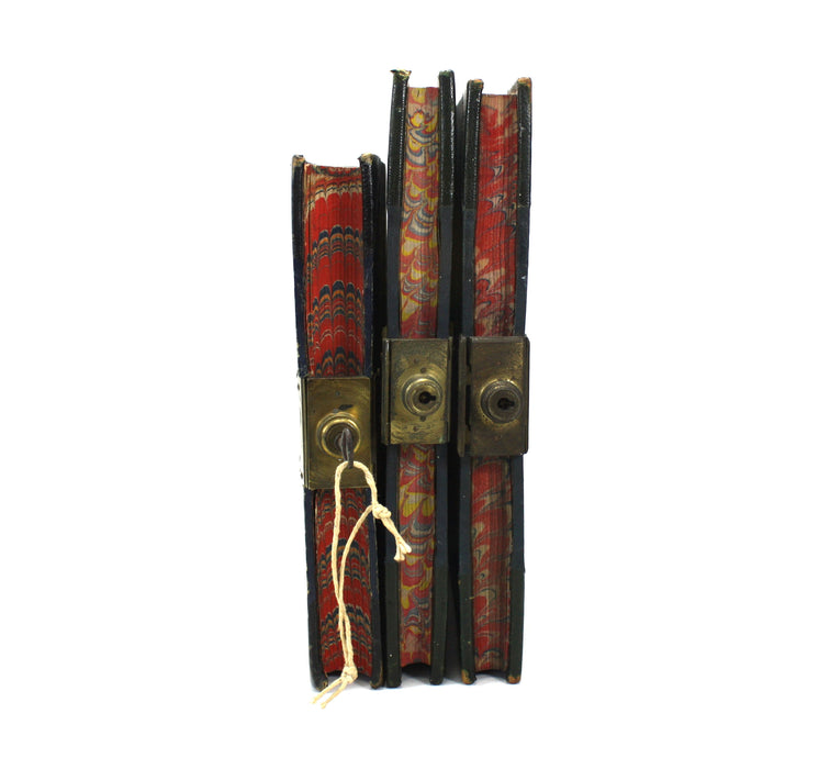 Vintage Accounts Ledger Books, A Group of 3 Ledgers with Brass Brahma Locks