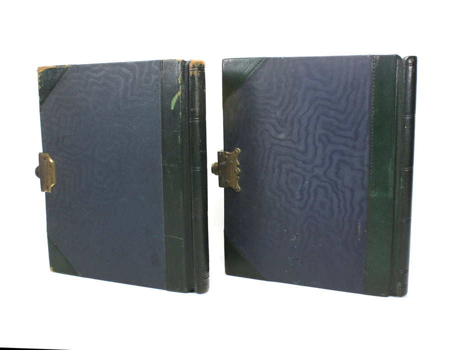 Vintage Accounts Ledger Books, A Group of 3 Ledgers with Brass Brahma Locks