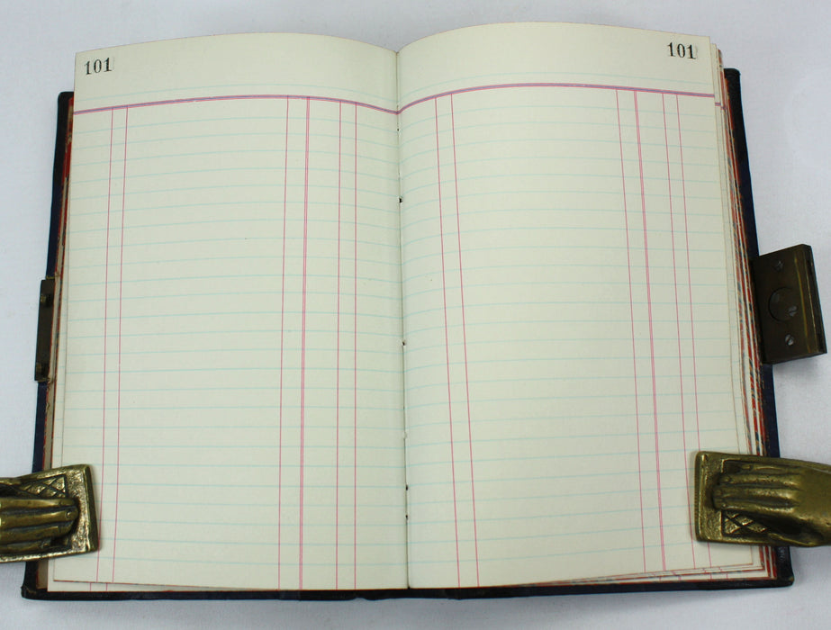 Vintage Accounts Ledger Books, A Group of 3 Ledgers with Brass Brahma Locks