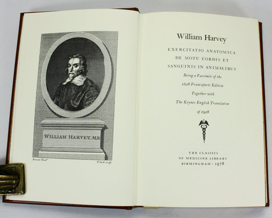 William Harvey; Exercitatio Anatomica De Motu Cordis Et Sanguinis In Animalibus, English Translation, Classics of Medicine Library, 1978