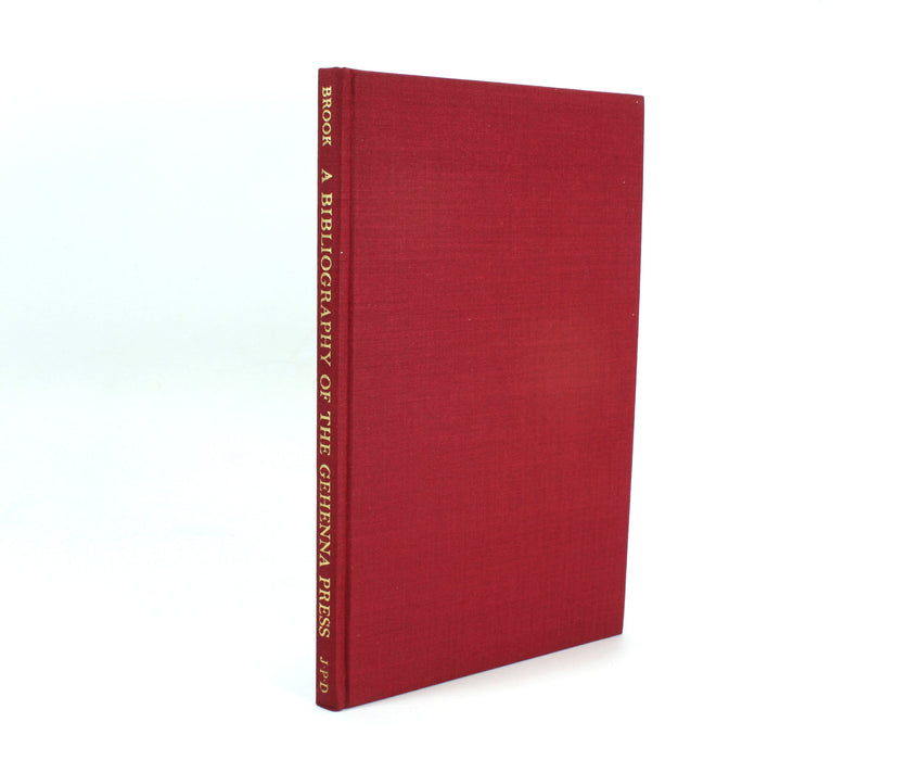 A Bibliography of the Gehenna Press 1942-1975, Stephen Brook, 1976. Limited edition.