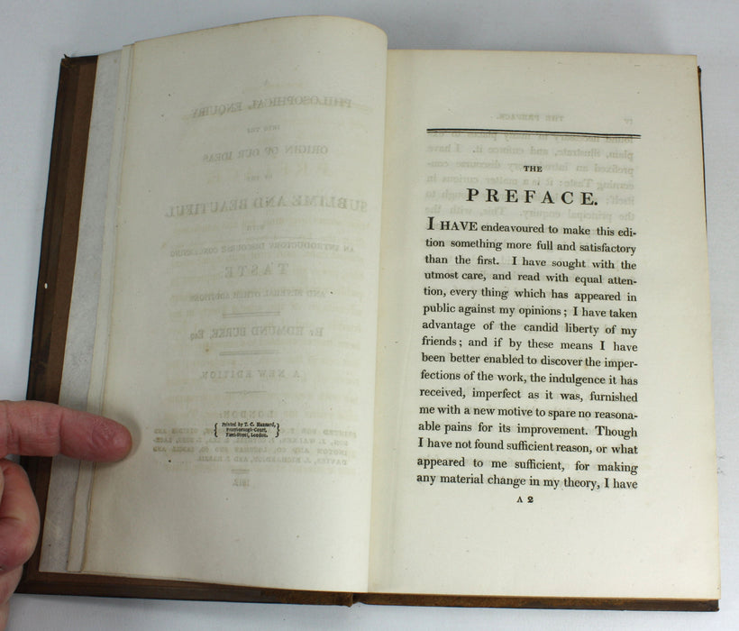 A Philosophical Enquiry into the Origin of our Ideas of the Sublime and Beautiful, Edmund Burke, 1812