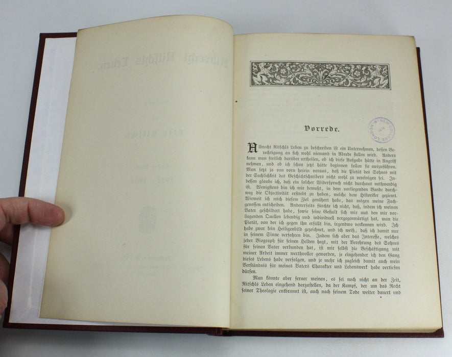 Albrecht Ritschls Leben, Dargestellt von Otto Ritschl. 2 Volumes complete. 1892 - 1866.