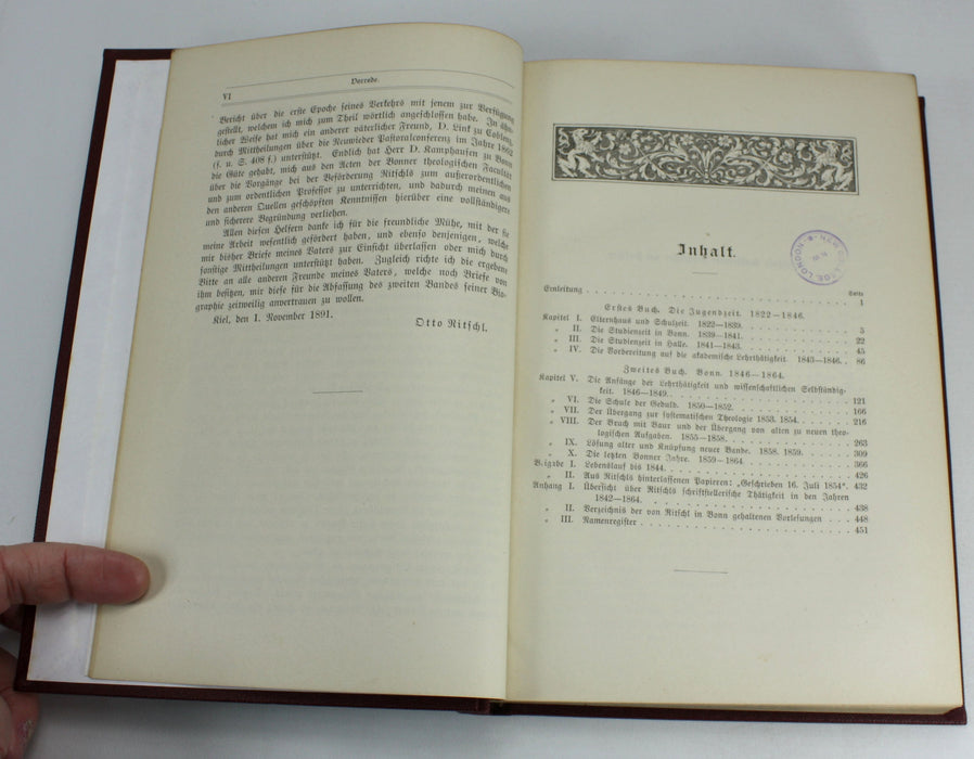 Albrecht Ritschls Leben, Dargestellt von Otto Ritschl. 2 Volumes complete. 1892 - 1866.