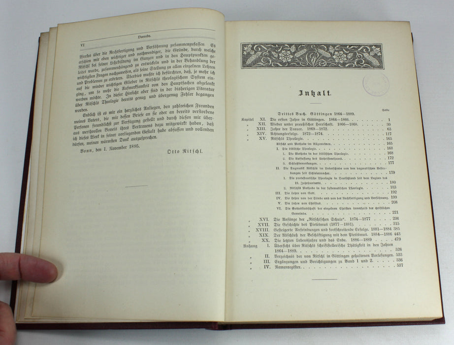 Albrecht Ritschls Leben, Dargestellt von Otto Ritschl. 2 Volumes complete. 1892 - 1866.