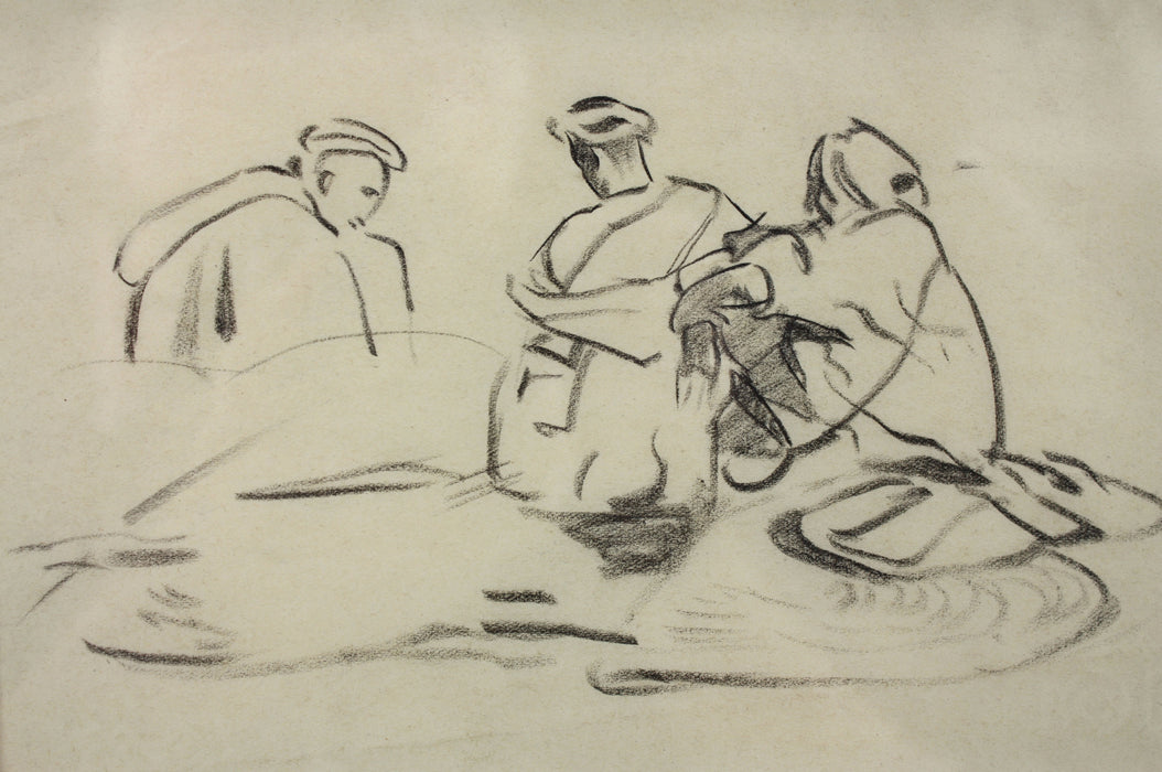 Alexander Graham Munro RSW - Framed drawing, Morocco Figure Study