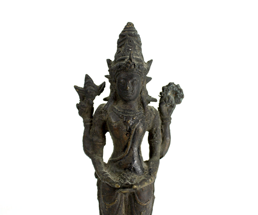 Antique Bronze Statue of Deity - Lakshmi, 22.9cm high