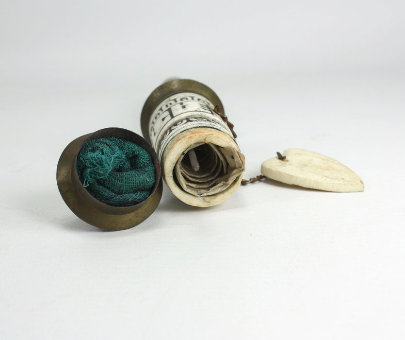 Antique Tibetan Prayer Wheel, Bone handle