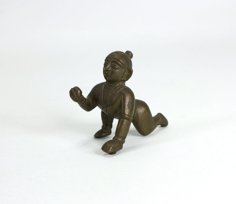 Antique bronze statue of Bala Krishna, India, 5cm high