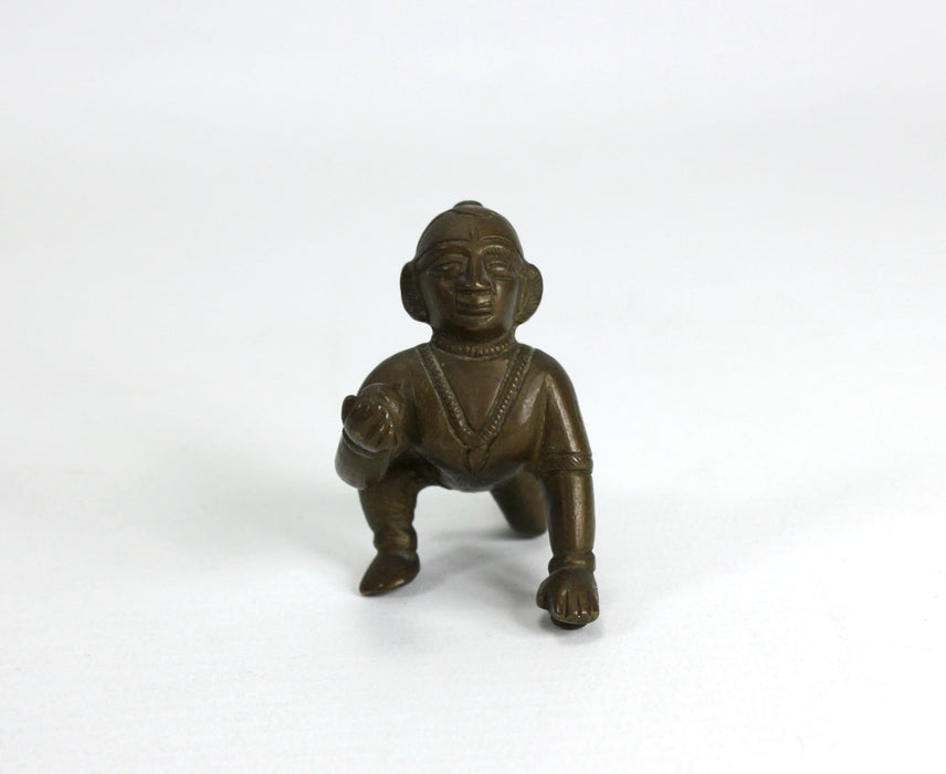 Antique bronze statue of Bala Krishna, India, 5cm high