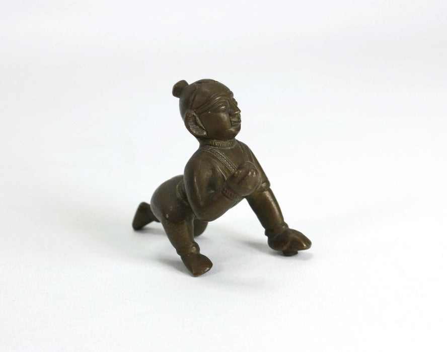 Antique bronze statue of Bala Krishna, India, 5cm high