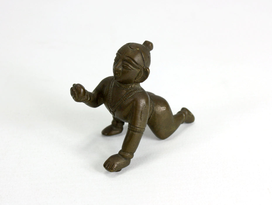 Antique bronze statue of Bala Krishna, India, 5cm high