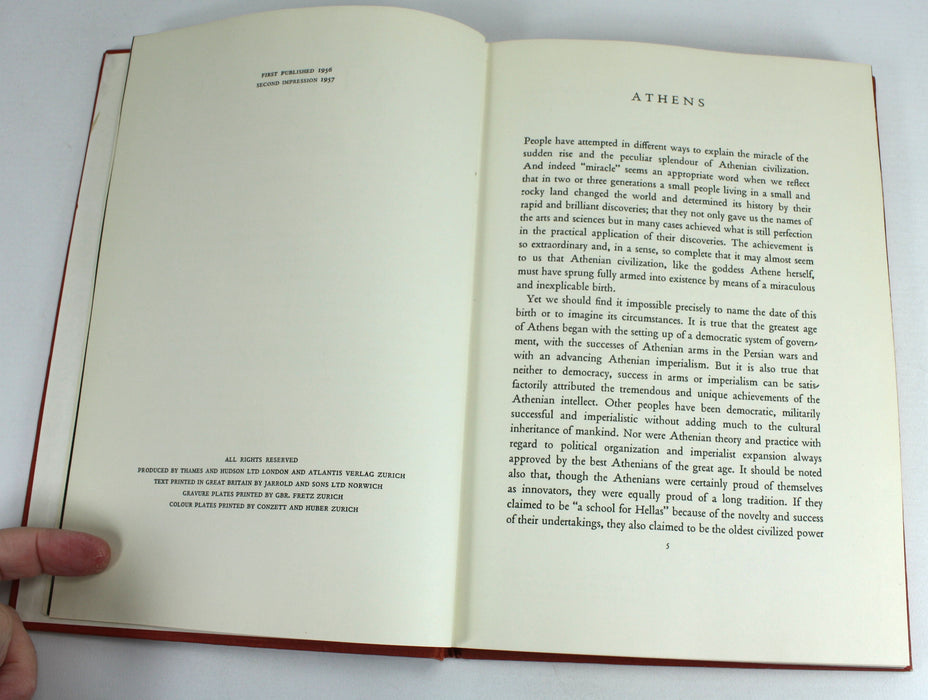 Athens by Martin Hurlimann, Rex Warner, 1957, William St Clair inscription