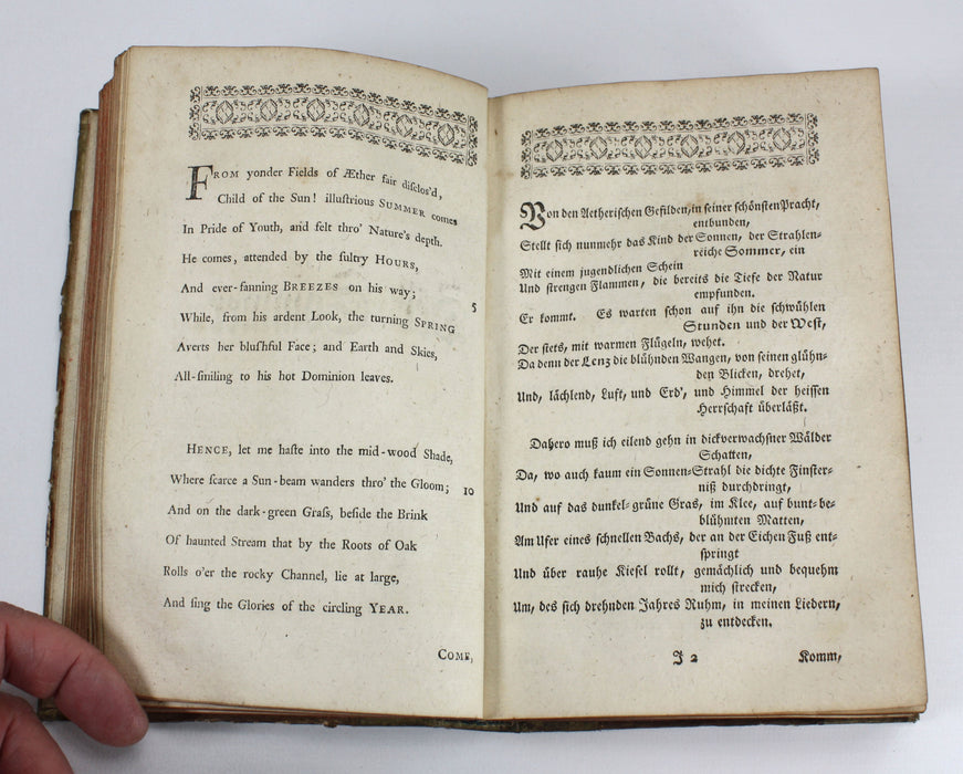 B H Brockes translation of James Thomson's The Seasons, 1745. Jahres-Zeiten des Herrn Thomson