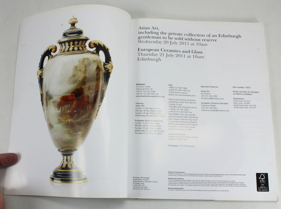 Bonhams Asian Art & European Ceramics and Glass auction catalogue, July 2011, Edinburgh