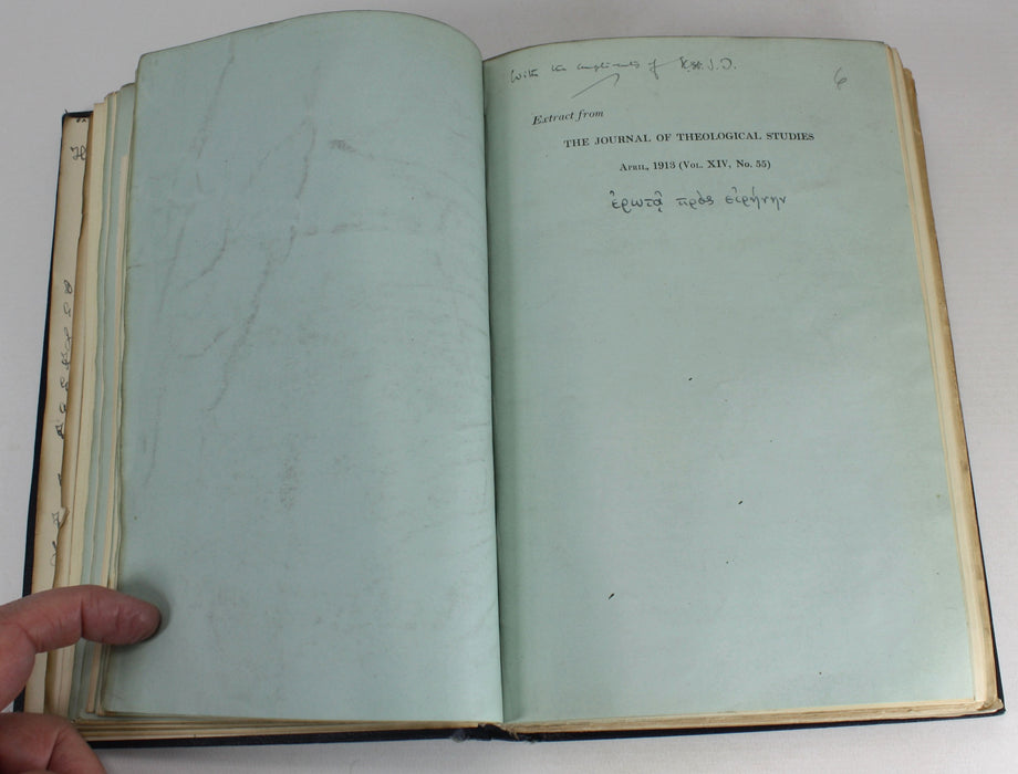 Bound Collection of Biblical Pamphlets, 1914. Collated by James Hope Moulton, with Correspondence.