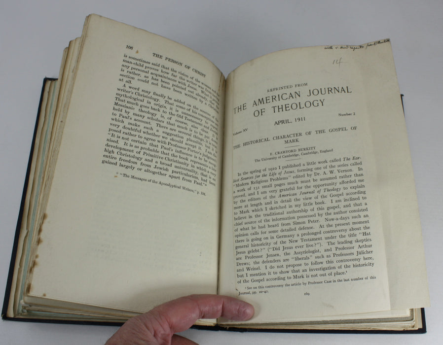 Bound Collection of Biblical Pamphlets, 1914. Collated by James Hope Moulton, with Correspondence.