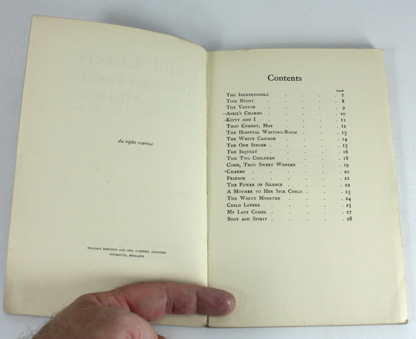 Child Lovers and Other Poems by William H. Davies, 1916