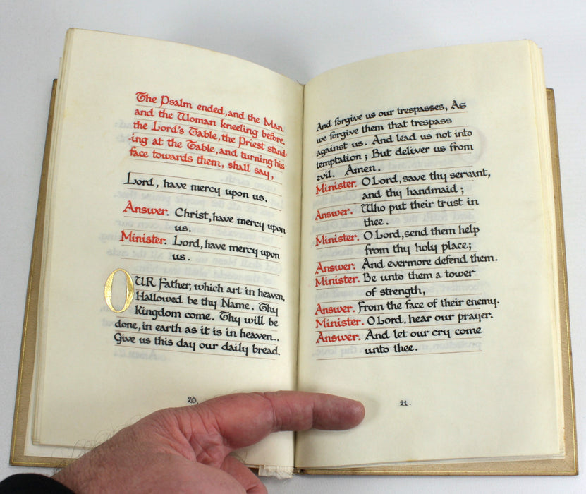 Bound Vellum Manuscript Book of Wedding Service, Church of St Mary Magdalene, Enfield 1911