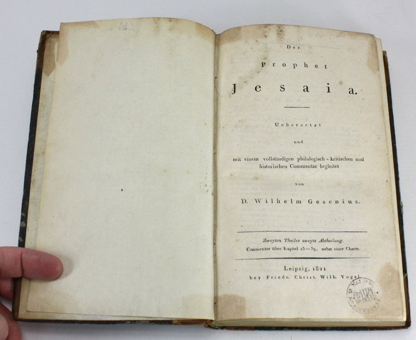 Der Prophet Jesaia, D. Wilhelm Gesenius, 2 Volumes, 1820-21
