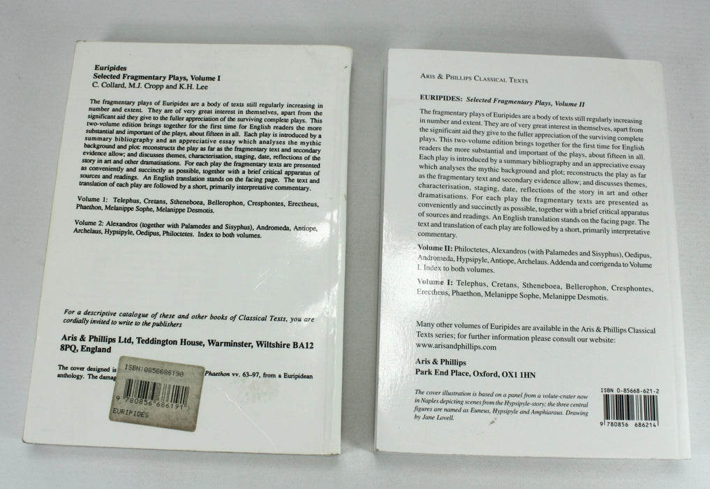 Euripides; Selected Fragmentary Plays, 2 Volume Set, Aris and Phillips