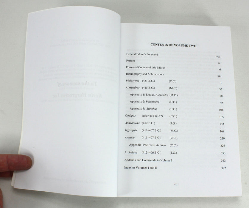 Euripides; Selected Fragmentary Plays, 2 Volume Set, Aris and Phillips