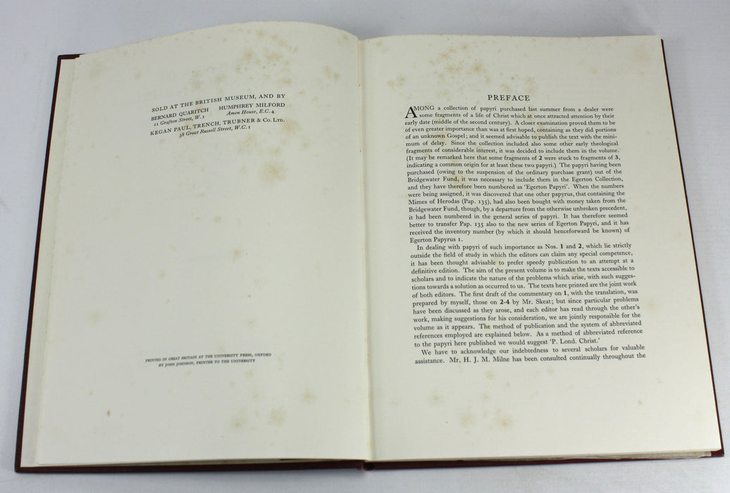 Fragments of an Unknown Gospel, H. Idris Bell, T.C. Skeat, British Museum, 1935