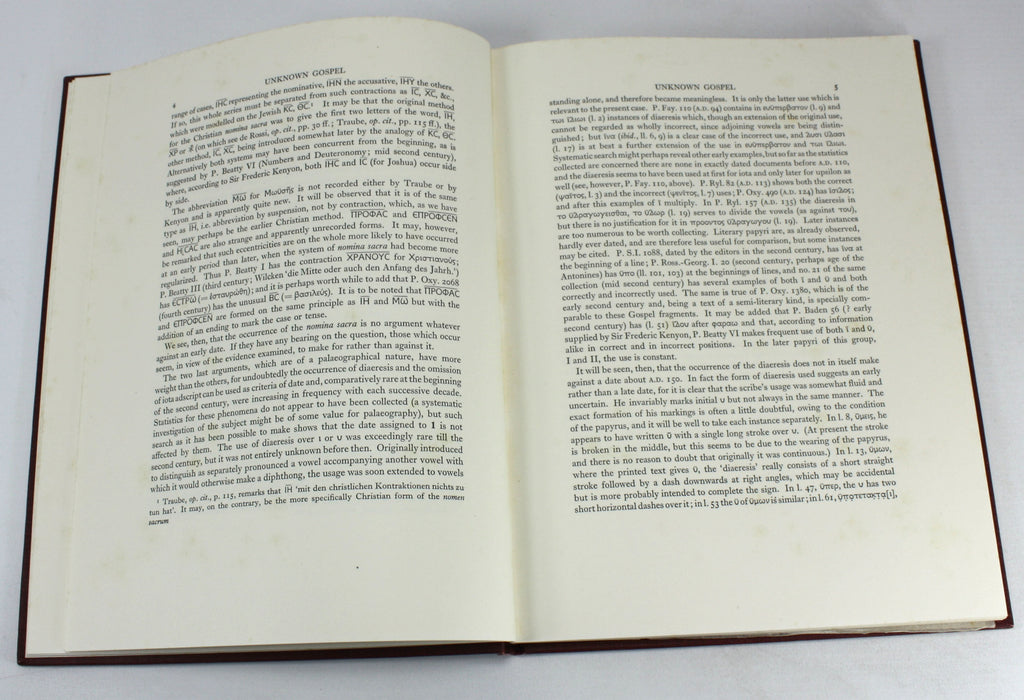 Fragments of an Unknown Gospel, H. Idris Bell, T.C. Skeat, British Museum, 1935