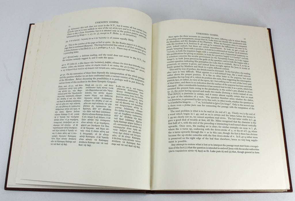 Fragments of an Unknown Gospel, H. Idris Bell, T.C. Skeat, British Museum, 1935