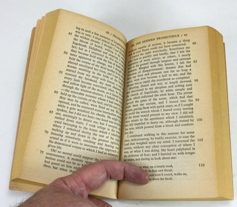 Frankenstein or The Modern Prometheus by Mary W. Shelley, Pocket Books, New York, 1976