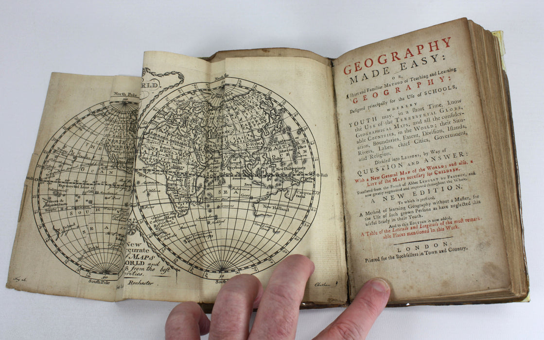 Geography Made Easy translated from Nicolas Lenglet Dufresnoy, Rare Early English edition