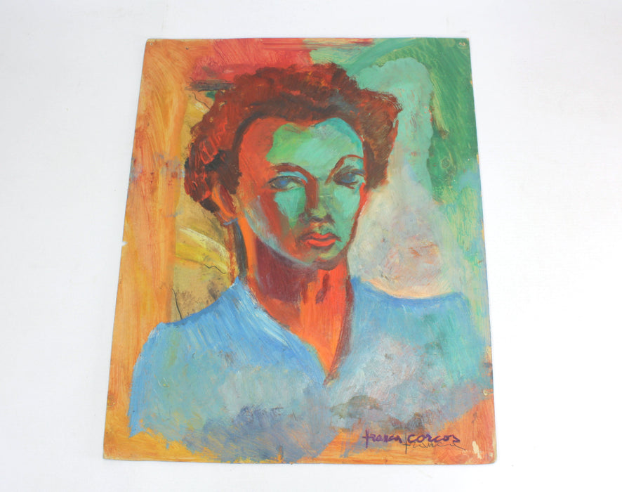 Franca Corcos Painting; Bichette (?). Portrait of a Lady. 41.5cm x 33.5cm.