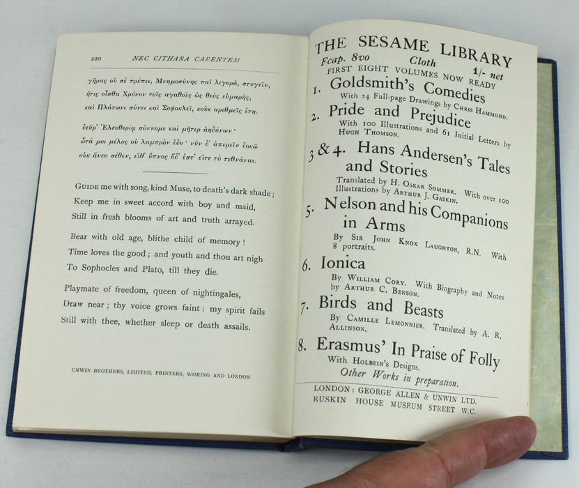 Ionica, William Cory, Sesame Library edition, 1915.