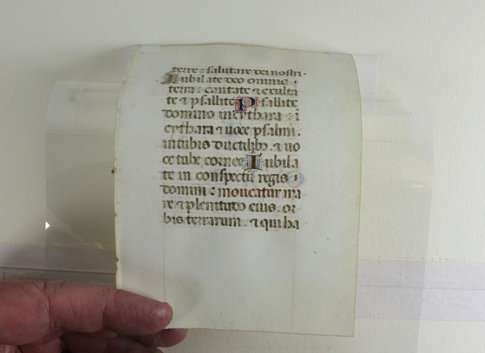 Medieval Illuminated Manuscript Leaf, 15th Century, Book of Hours