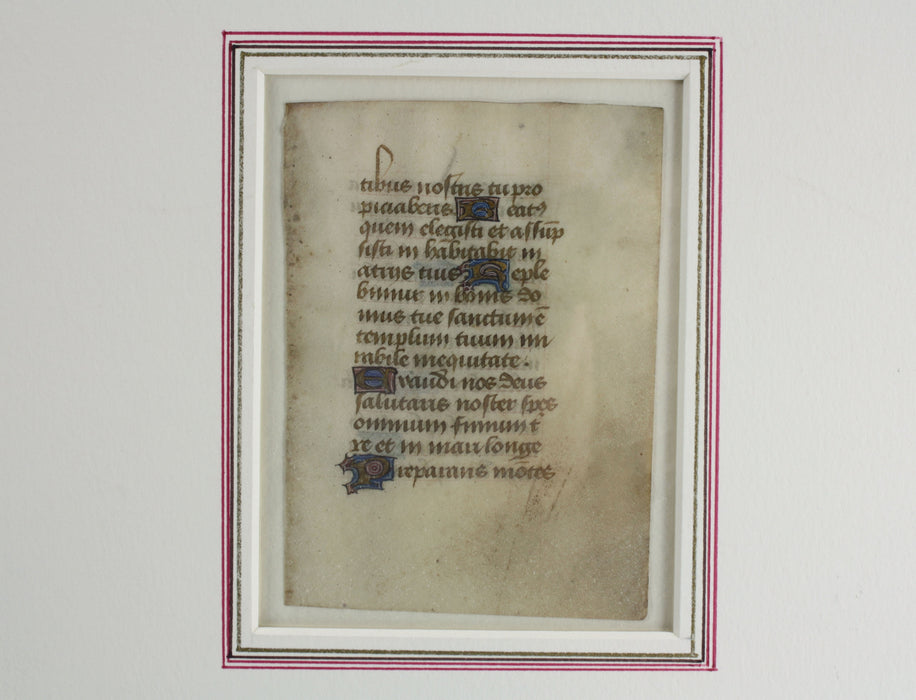Medieval Illuminated Manuscript Leaf, 15th Century, French Breviary
