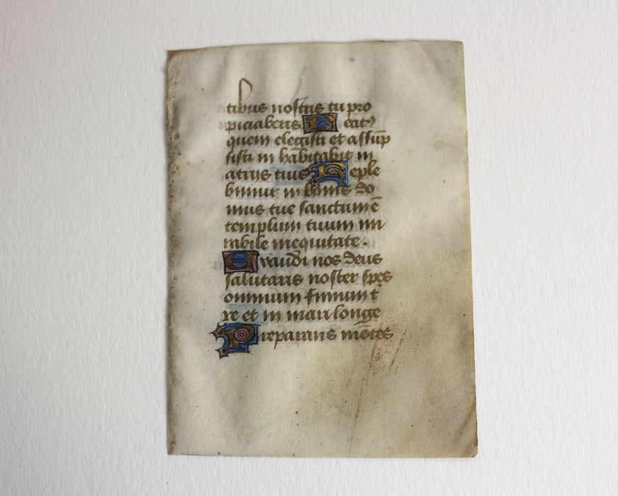 Medieval Illuminated Manuscript Leaf, 15th Century, French Breviary