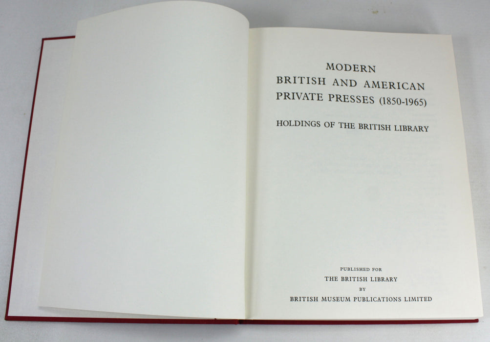 Modern British and American Private Presses 1850-1965, British Library, 1976