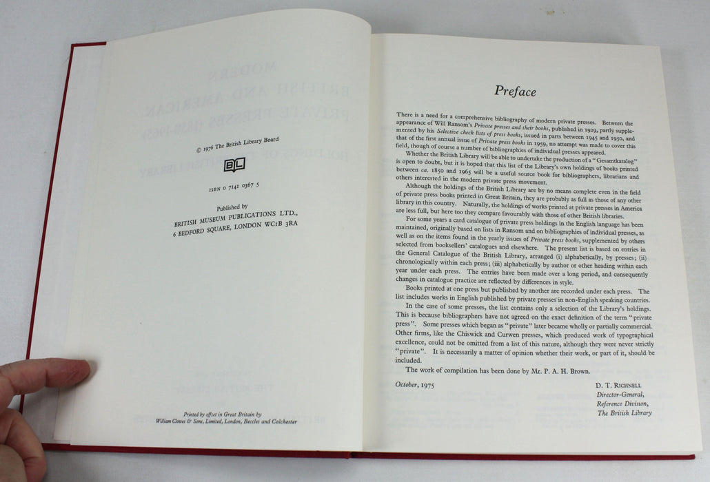 Modern British and American Private Presses 1850-1965, British Library, 1976