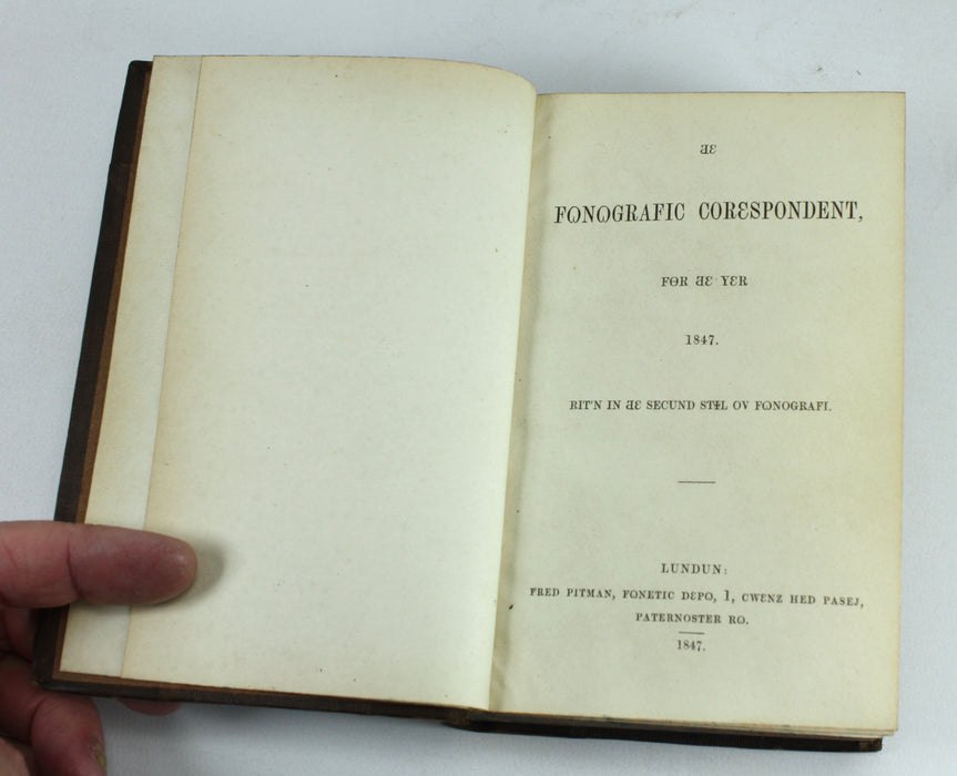 Fonografic Corespondent & Phonographic Reporter, 2 volumes, 1847-1855.