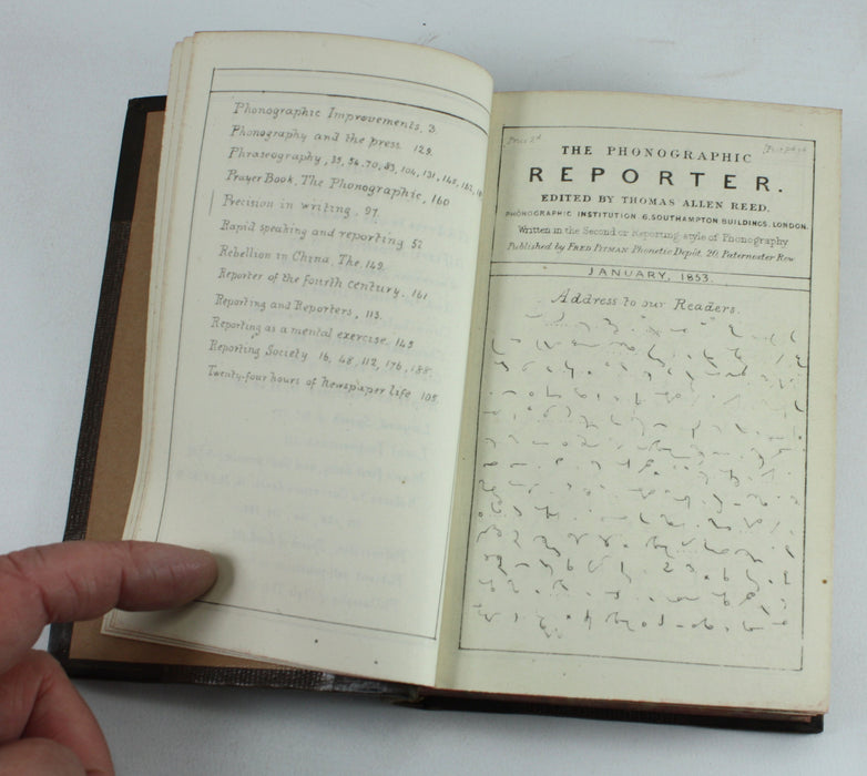 Fonografic Corespondent & Phonographic Reporter, 2 volumes, 1847-1855.