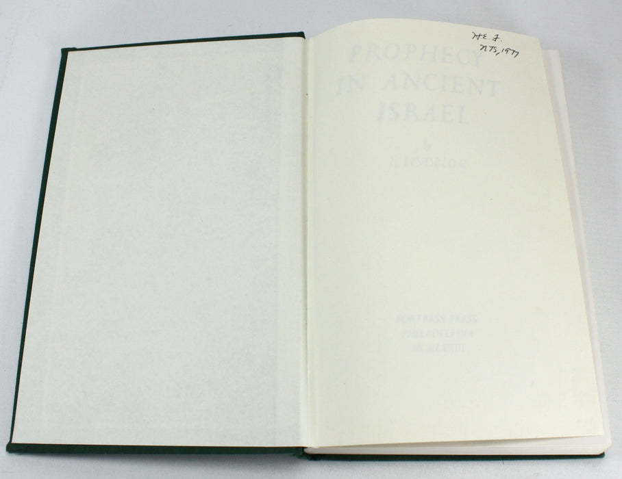 Prophecy in Ancient Israel, J. Lindblom, 1973
