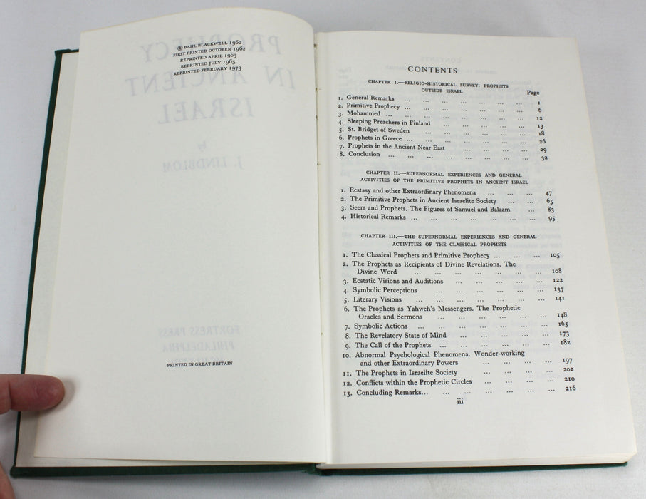 Prophecy in Ancient Israel, J. Lindblom, 1973